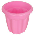 GoHooked pink plastic planter pot, 8 inches, ideal for indoor/outdoor plants and flowers.