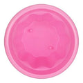 GoHooked pink plastic garden planter with a scalloped interior design, viewed from directly above.
