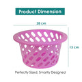GoHooked pink plastic storage net basket with diamond-shaped holes and a wide rim. Perfect for fruits, vegetables, or essentials.