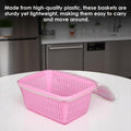 GoHooked pink plastic storage basket with zip net cover, ideal for fruits and vegetables.