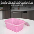 Go Hooked pink plastic storage basket with zip net cover for fruits and vegetables
