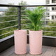 Go Hooked 18 Inch Tower Pots with Saucer Tray Planter - Lightweight, Premium Outdoor & Indoor Planters, Perfect for Balcony & Terrace Gardens (Pink, Pack of 3)