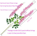 GoHooked pink silk artificial wisteria vine garland, 3.6 feet long, ideal for weddings and home decor.