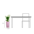 Go Hooked 18 inch pink tower planter with saucer tray, lightweight and durable for indoor/outdoor use.
