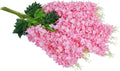 GoHooked pink artificial wisteria vine silk flowers, 12 pack, 3.6 ft each, for wedding and home decor.