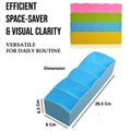 GoHooked set of 4 multicoloured plastic drawer organisers. Assorted colours include pink, green, blue, and yellow.