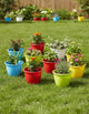 Go Hooked Plastic Duro Flower Pot for Gardening, Indoor/Outdoor Planter (Multicolor) (10 INCH)(Pack of 10)