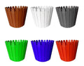 Go Hooked set of 6 multicolor 11-inch plastic garden fence pots. Durable, lightweight, and all-weather planters.