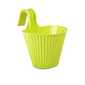 GoHooked lime green plastic hanging planter with hook and lock, 6 inch, set of 3