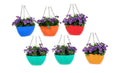 GoHooked assorted color unbreakable plastic hanging planters with metal chains, set of 6