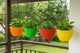 Go Hooked Plastic Hanging Triangle Planter, Multicolor, Diameter 8.5 Inch, Height 5 Inch, Thickness 3 mm, Chain Length 13 Inch Approx., 4 Pieces