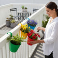 GoHooked multicolour plastic hanging planters with hooks for balcony railings. Set of 4.