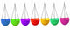 Go Hooked Plastic Hanging Crystal Planter | Hanging Pots for Plants (Set of 7)