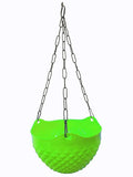 GoHooked lime green plastic hanging pot with diamond pattern, 8.5 inch, 7 pieces