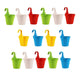 Go Hooked Plastic Small Hook Hanging Pot for Balcony, Size - 20.5 x 14.5 x 8.5 cm (Pack of 15, Multicolor)