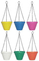 Go Hooked Plastic Round Hanging Pot, Multicolour, 9 in, 6 Pieces