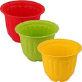 GoHooked set of 3 multicolor plastic jasmine garden planters, 20.5x15 cm. Ideal for indoor and outdoor use.