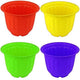 Go Hooked Multicolor Plastic Jasmine Garden Planters for Plants, Flower Pots for Home Garden, Plant Container Set (Set of 4, Multicolor) (20.5x15 cm)