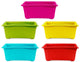 Go Hooked Multicolor Rectangular Plastic Pots for Plants, Jupiter Flower Pots for Home, Window Display, Garden (Set of 5) (35 x 18.5 x 15 cm)