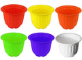 GoHooked set of 6 multicolor plastic jasmine planters, 20.5x15 cm, ideal for indoor and outdoor use.