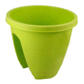 Go Hooked lime green plastic railing planter pot, 12 inch, for balcony decor