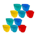GoHooked multicolour plastic small plant pots, pack of 20, round design, lightweight, UV resistant.