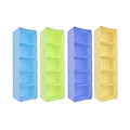 GoHooked set of 4 multicolor plastic 5-grid drawer organizers for socks, underwear, and small items.