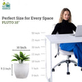 GoHooked Pluto Pot 10 inch white polymer planter with drainage hole, perfect for indoor and outdoor use.