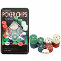 Go Hooked 100 dual-toned metal poker chips in multicolor, includes dealer button. Casino game set.
