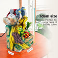 GoHooked multicolour polyresin tabletop waterfall fountain with two owls, LED lights, and adjustable speed. Ideal for living rooms, bedrooms, and offices.