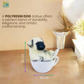 GoHooked white polyresin pug figurine relaxing in a teacup, hand-painted detail, 12cm height.