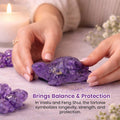Go Hooked purple amethyst crystal tortoise figurine for peace, healing, and protection. Decorative showpiece.