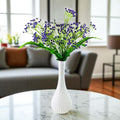 Go Hooked Artificial Flowers with Surahi Vase 60cm Approx | 5Pcs Purple Baby’s Breath Gypsophila | 4Pcs Fern Leaves | Real Touch Faux Plant Décor for Living Room, Bedroom, Office & Tabletop