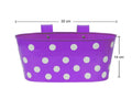 Go Hooked purple metal railing planter with white polka dots, 12-inch, heavy duty, weatherproof