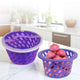 Go Hooked Plastic Storage Net Basket with Zip Closure â€“ Multipurpose Mesh Organizer for Fruits, Vegetables, Essentials â€“ Durable, Lightweight & Breathable Design for Home & Pantry Use (Purple)