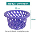 GoHooked purple plastic mesh storage basket with zip closure and handle. Ideal for fruits, vegetables, and essentials.