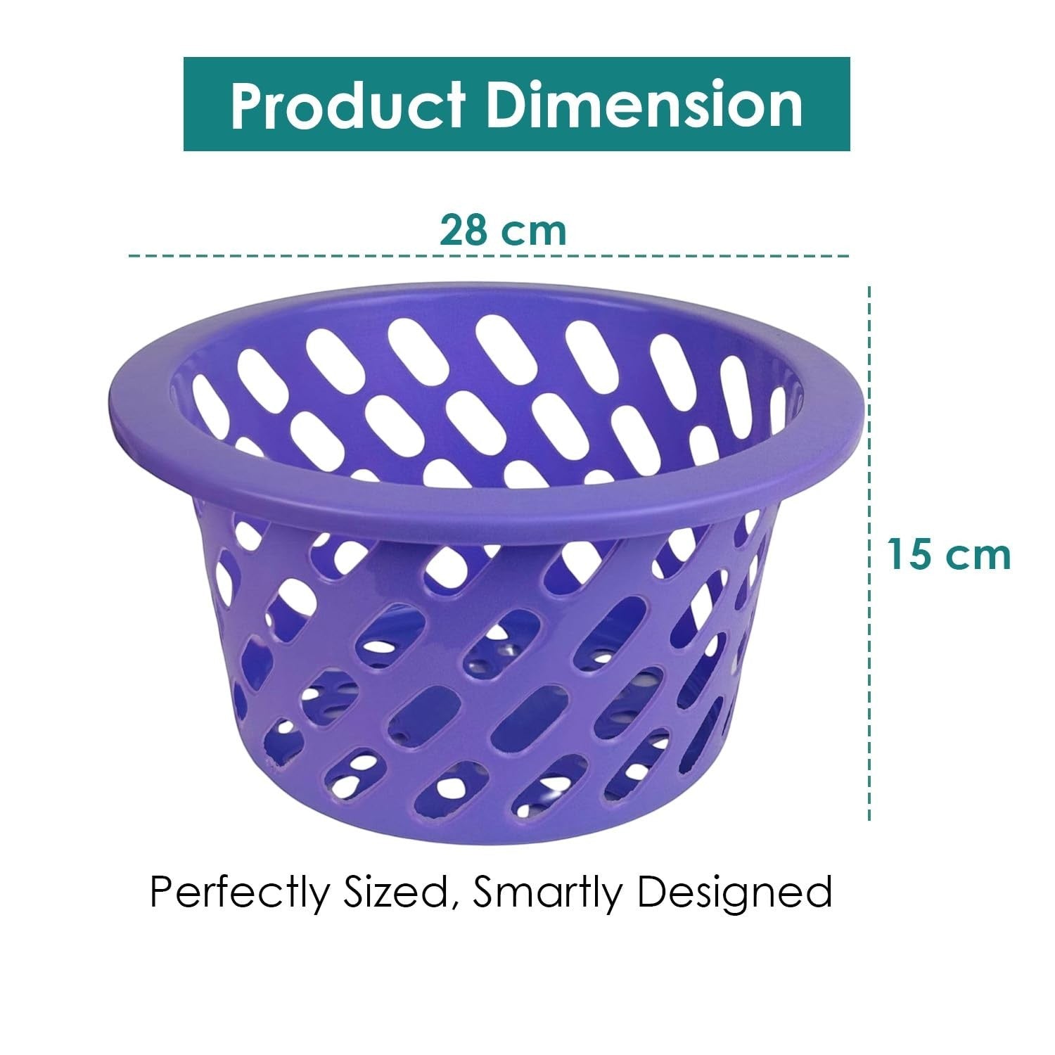 GoHooked purple plastic mesh storage basket with zip closure and handle. Ideal for fruits, vegetables, and essentials.