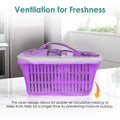 GoHooked purple plastic storage basket with zip net cover and handles, ideal for fruits and vegetables.