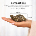Go Hooked metallic grey natural pyrite crystal tortoise figurine for wealth and success, 7.5cm long.