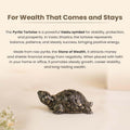 GoHooked metallic grey pyrite crystal tortoise for wealth and success, Feng Shui Vastu idol for home and office.