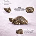 GoHooked metallic grey pyrite crystal tortoise statue for wealth and success, Feng Shui and Vastu decor.