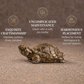 GoHooked metallic grey pyrite crystal tortoise statue for wealth and success. Detailed craftsmanship, perfect for home or office decor.
