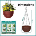 GoHooked round woven plastic hanging planter in assorted colors, 7.1" diameter, with metal chain.