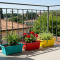 GoHooked multicolor rectangular plastic plant pots, set of 3, for home and garden use.
