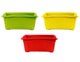 Go Hooked Multicolor Rectangular Plastic Pots for Plants, Jupiter Flower Pots for Home, Window Display, Garden (Set of 3) (35 x 18.5 x 15 cm)