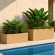 Go Hooked Rectangular Planter Pot Combo Recta R (36 Inch & 24 Inch) | Large Polymer Indoor Outdoor Pots with Drainage | UV-Weather Resistant Flower Pot for Balcony Garden Home Office Décor (Sandstone)