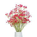 GoHooked 5Pcs Red artificial baby's breath flowers with flexible stems, made of rubber and plastic.