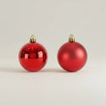 GoHooked red Christmas ornaments, 2-inch diameter, pack of 12. One shiny, one matte finish.