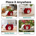 GoHooked red cotton rope storage basket with lid, featuring a cute animal face design. Ideal for nursery, toys, or home decor.