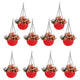 Go Hooked Hanging Pots | Red | 7.1 Inch Diameter | 4.8 Inch Height | 3 mm Thickness | 13 Inch Chain | 10 Pieces